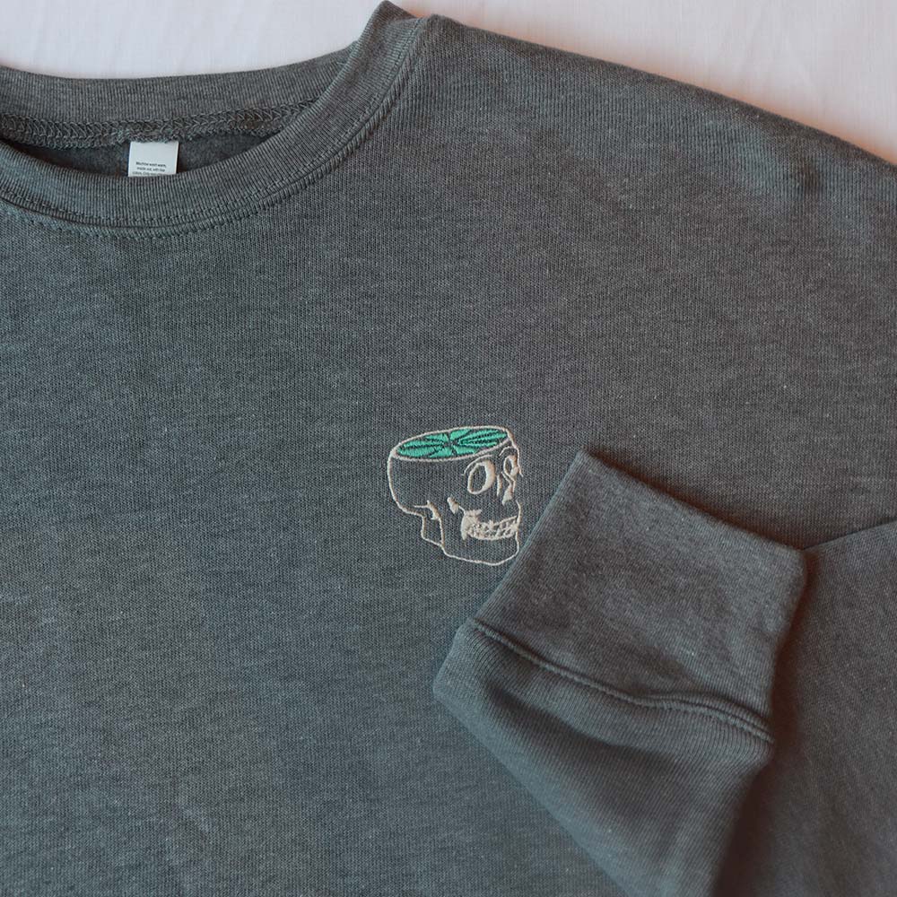 Ladies Cropped Grey Sweater