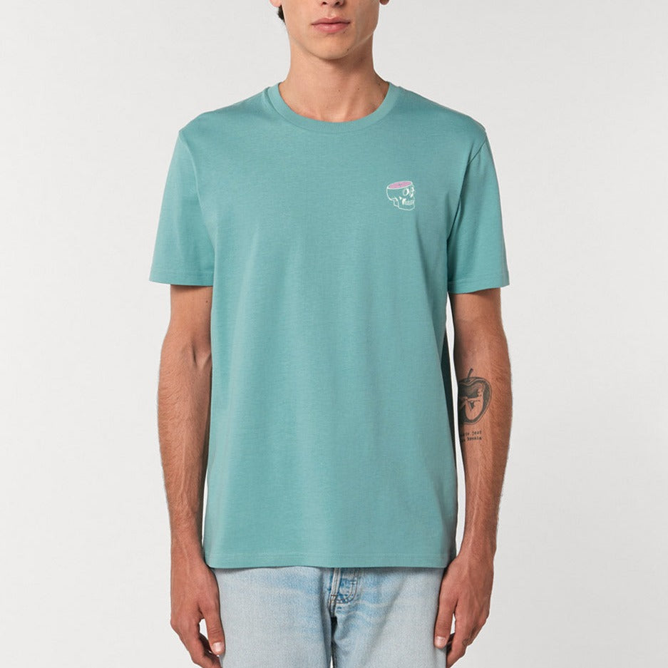 Teal Organic Cotton T - Embroidered