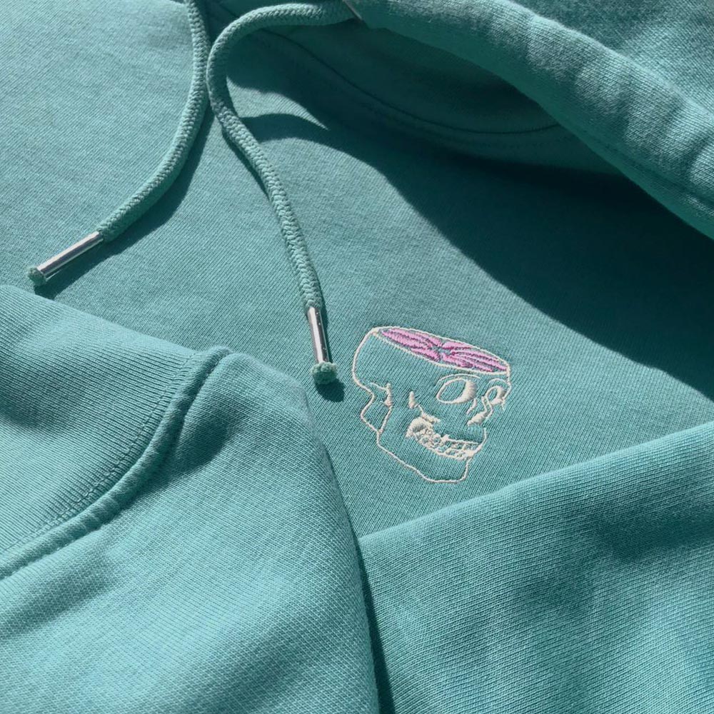 Teal Hoodie - Embroidered